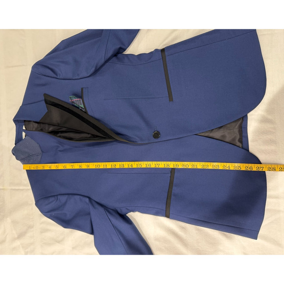 Mens 36S Lineage Blue Black Formal Tuxedo Jacket Blazer Sport Coat Stretch - Picture 8 of 13